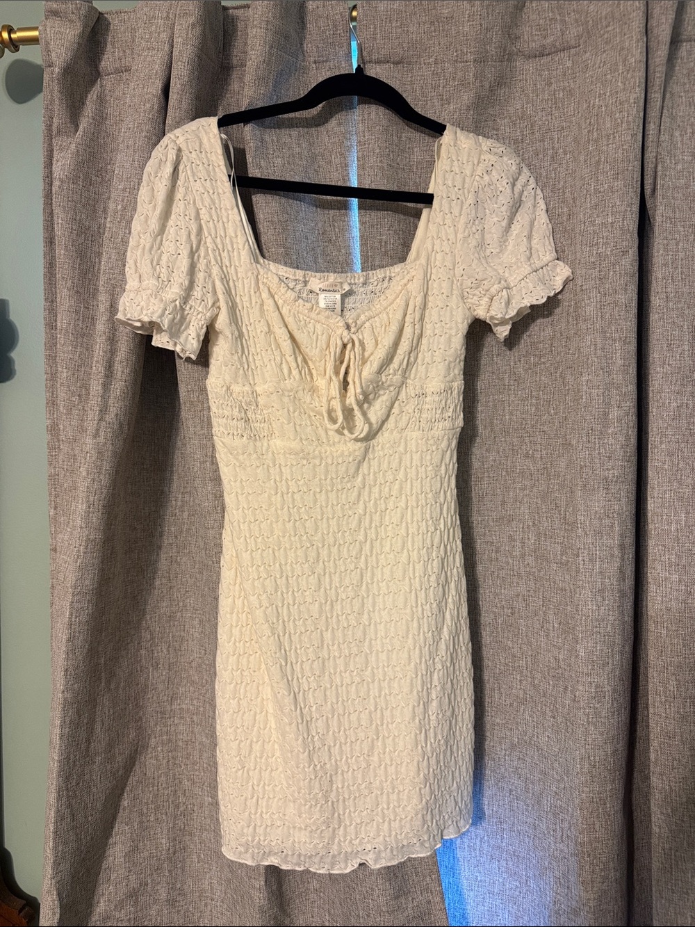 URBAN Romantics Cream Smocked Knit Mini Dress